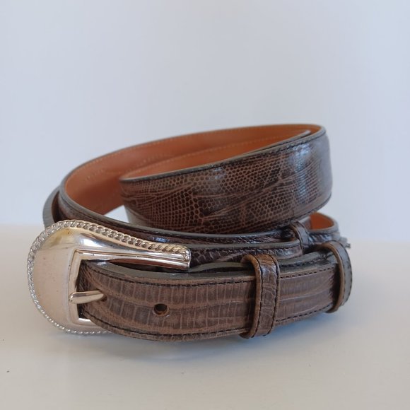 Justin Boots Other - Justin Belt Mens Sz 40 Leather Top Grain Cowhide Western Made USA Brown Embossed